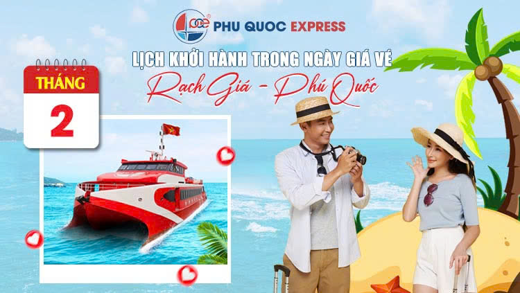 Lịch tàu Phú Quốc Express Rạch Giá - Phú Quốc tháng 2